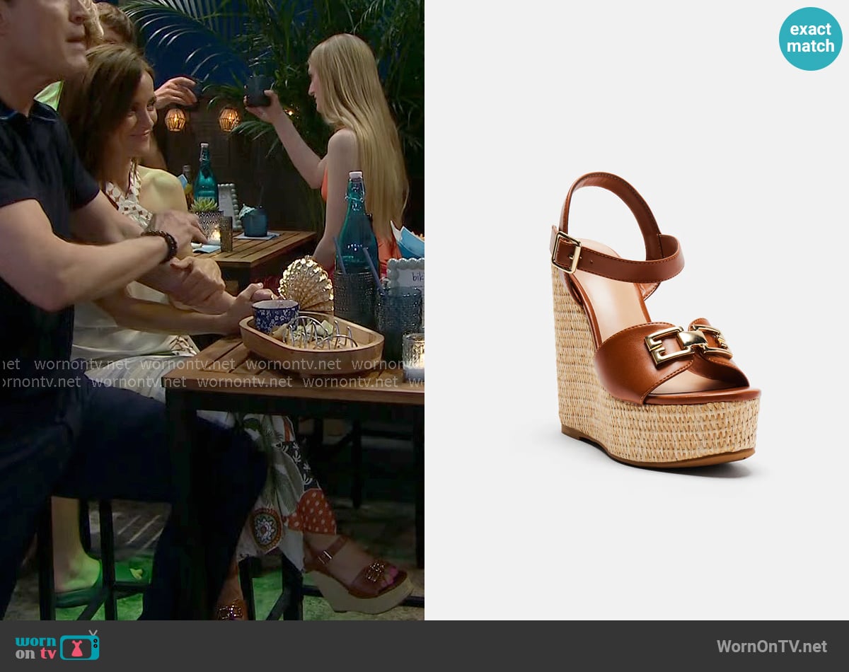 Fashion Nova Siena Platform Wedges worn by Taylor Hayes (Rebecca Budig) on The Bold and the Beautiful