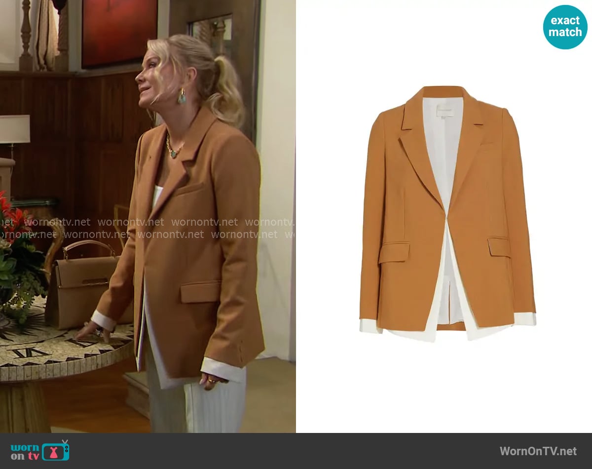 Favorite Daughter Kelly Contrast Layered Blazer worn by Brooke Logan (Katherine Kelly Lang) on The Bold and the Beautiful