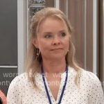 Felicia’s white polka dot blouse on General Hospital