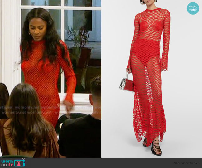 Ferragamo Net maxi dress worn by Ciara Miller on Summer House