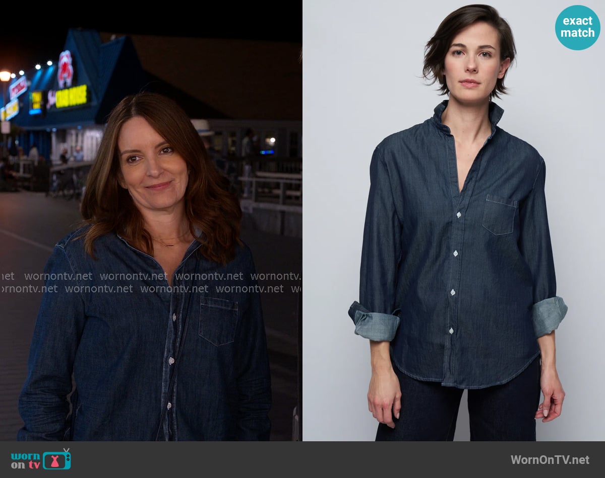 Frank & Eileen Eileen Denim Shirt in Indigo worn by Kate (Tina Fey) on The Four Seasons