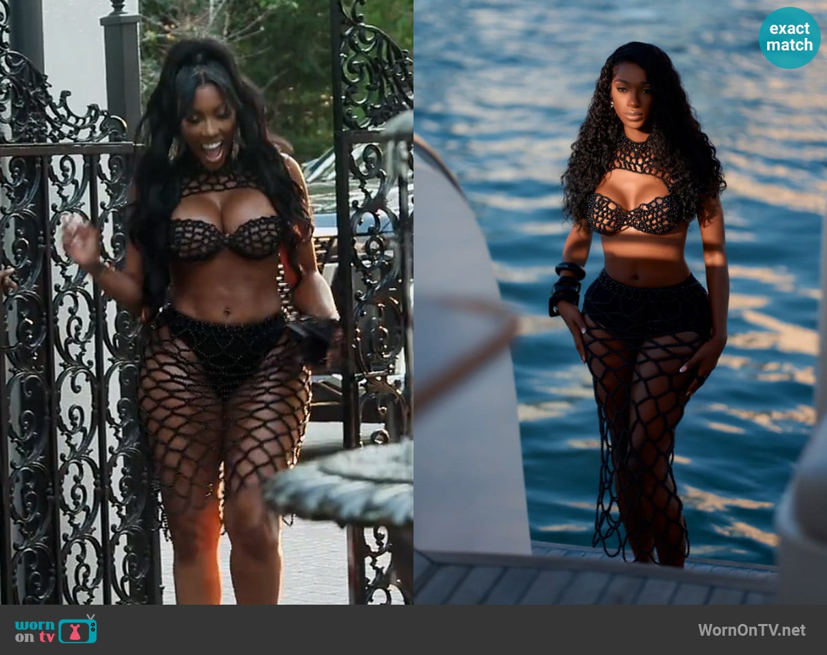 Franki Deep Sea Drip Skirt worn by Porsha Williams on The Real Housewives of Atlanta