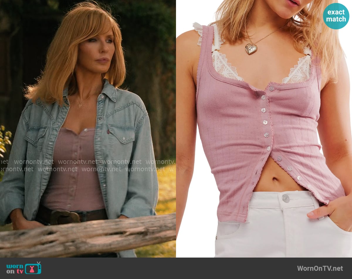 Beth’s pink tank top on Dutton Ranch
