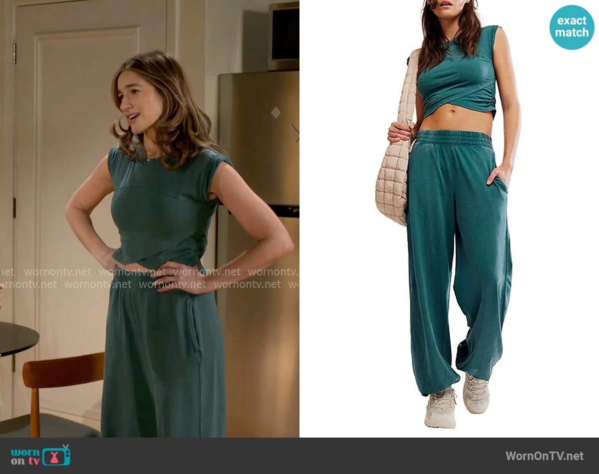 Free People Hot Shot Crossover Set in Evergreen worn by Ashley Morgan (Jen Jacob) on Beyond the Gates