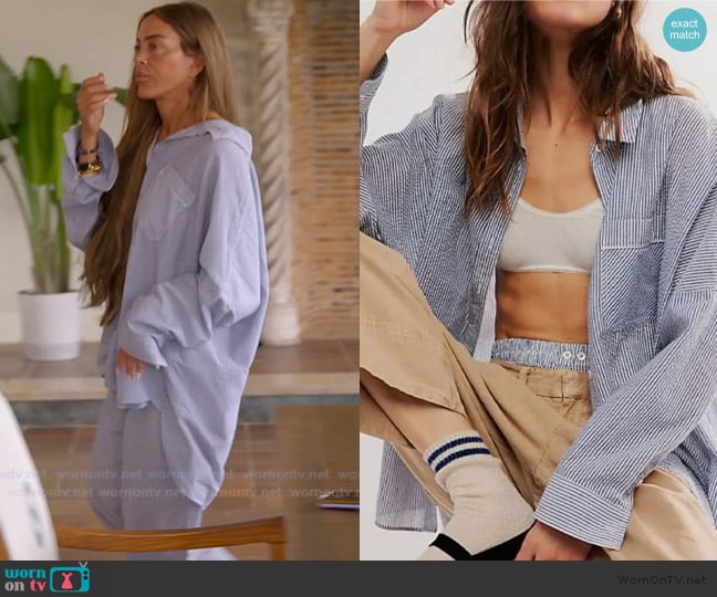 Free People Intimately Cloud Nine Lounge Shirt worn by Liz McGraw on The Real Housewives of Rhode Island