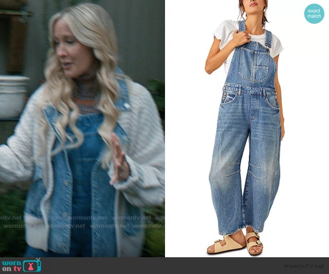 Free People We The Free Good Luck Overalls worn by Juliet Woodbent (Anna Camp) on Elsbeth