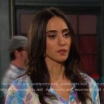 Gabi’s watercolor floral blouse on Days of our Lives
