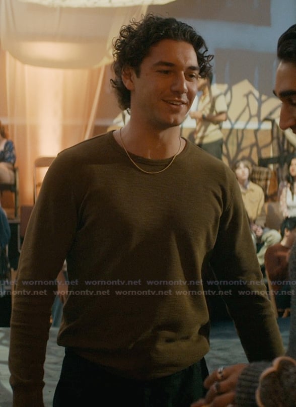 Garrett’s mustard long sleeve tee on Off Campus
