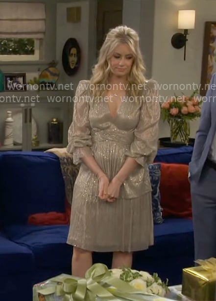 Gemma’s gold dress on The Neighborhood