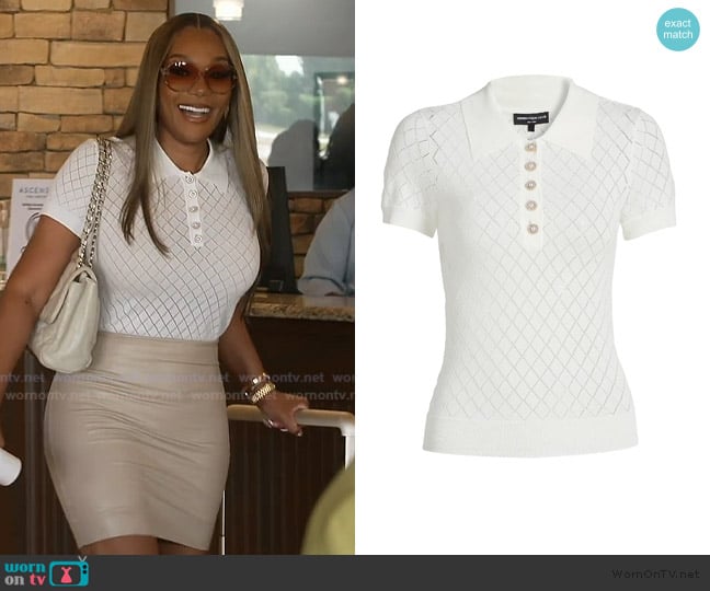 Generation Love Calima Pointelle-Knit Sweater worn by Angela Oakley on The Real Housewives of Atlanta