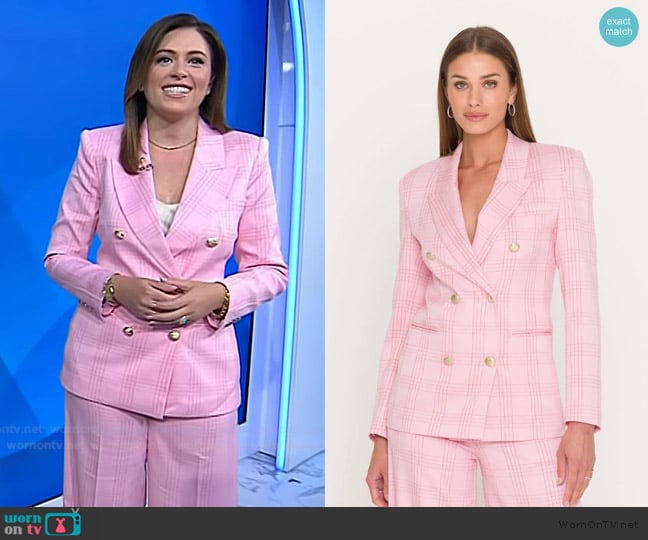 Generation Love Joselle Windowpane Suiting Blazer worn by Chloe Melas on Today