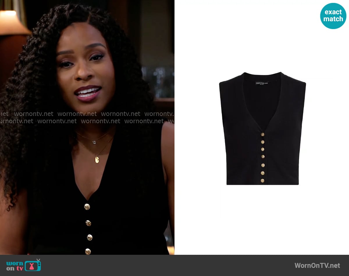 Generation Love Mailan Rib-Knit Vest worn by Naomi Hamilton Hawthorne (Arielle Prepetit) on Beyond the Gates