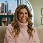 Georgina's pink turtleneck confessional sweater on In The City