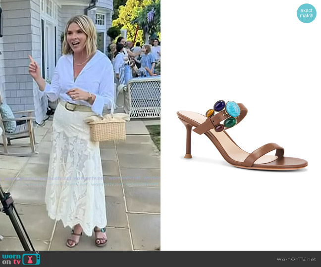 Gianvito Rossi Nappa Mule Sandal worn by Jenna Bush Hager on Today