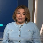 Gilma’s light blue bandage cardigan on NBC News Daily
