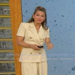 Ginger’s yellow short sleeve blazer and wide-leg pants on Good Morning America