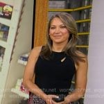 Ginger’s black top and leopard print pleated skirt on Good Morning America