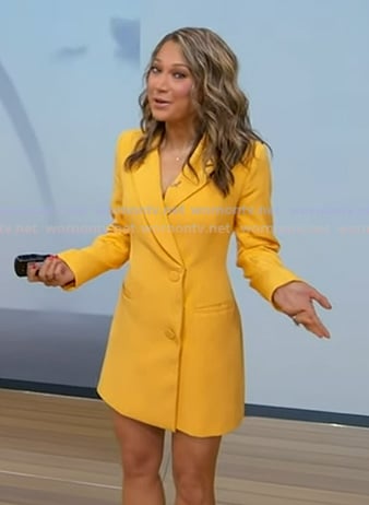 Ginger’s yellow blazer dress on Good Morning America