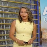 Ginger's yellow sleeveless tweed mini dress on Good Morning America