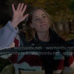 Ginny's multi color fleece jacket on The Four Seasons