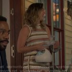 Ginny's striped top and shorts set on The Four Seasons