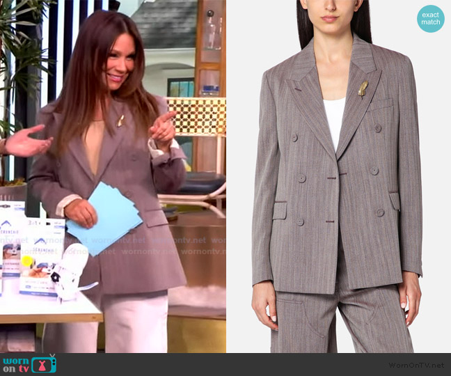 Golden Goose Journey Wool Blend Chevron Double-Breasted Blazers worn by Gretta Monahan on The View