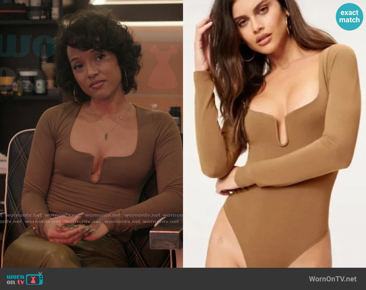 Good American U Ring Bodysuit worn by Zuri (Karrueche Tran) on The Chi