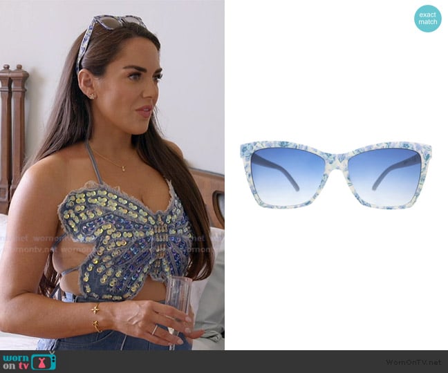 Goodr Partial to Porcelain Polarized Sunglasses worn by Rosie DiMare on The Real Housewives of Rhode Island