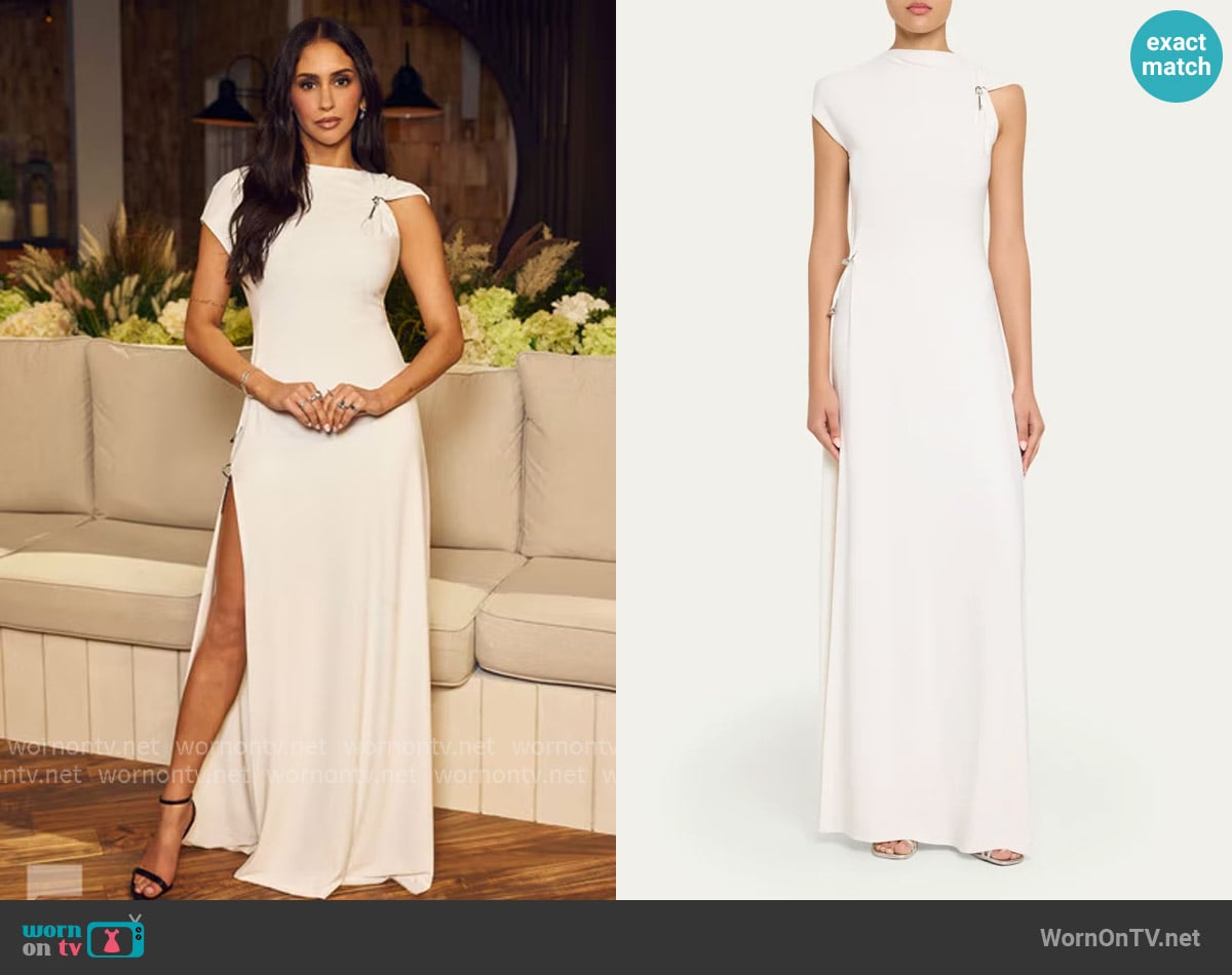 Grace Ling Relic Charms Gathered Jersey Maxi Dress worn by Dara Levitan on Summer House