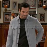 Grayson’s grey shirt jacket on Beyond the Gates