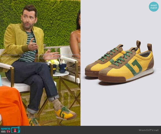Grenson Sneaker 80 in Yellow worn by David Tennant on Good Morning America