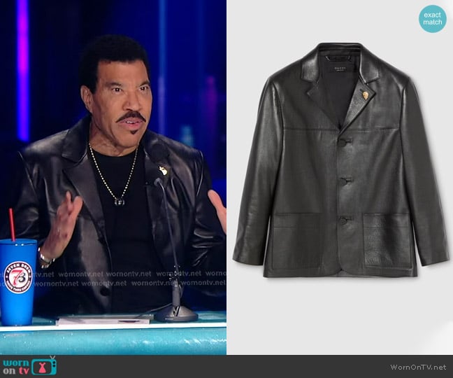 Lionel Richie’s black soft leather jacket on American Idol