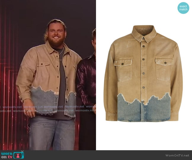 Guess Distressed Canvas Shirt Jacket worn by Chris Tungseth on American Idol