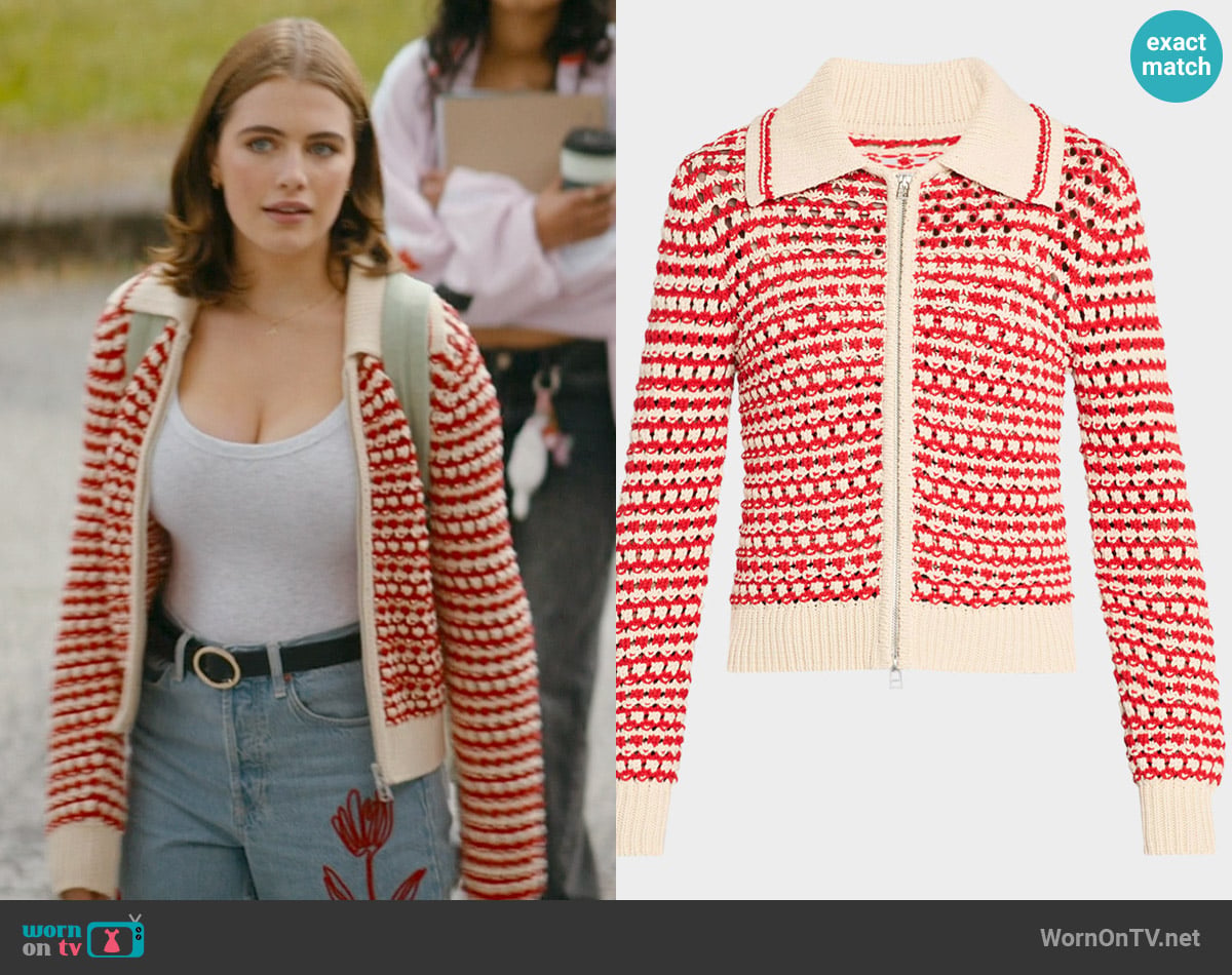 Guest in Residence Kirby Crochet Jacket worn by Hannah Wells (Ella Bright) on Off Campus