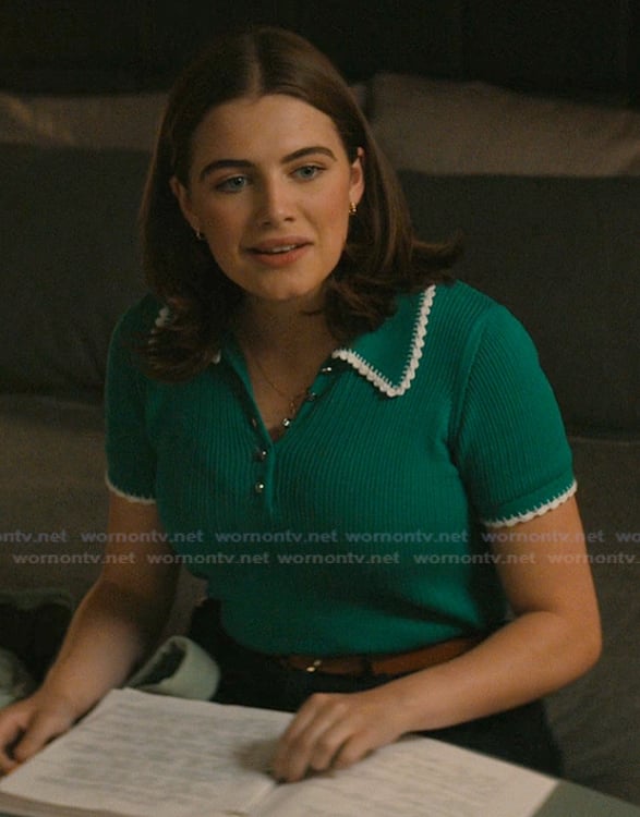 Hannah’s green trim polo on Off Campus