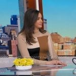 Hanna's beige colorblock sweater on Good Morning America