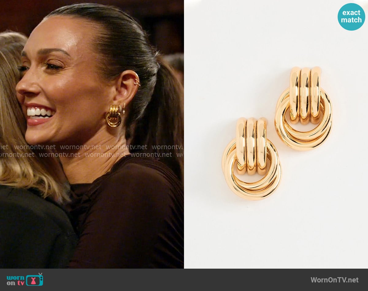 Heaven Mayhem Mini Knot Earrings worn by Whitney Fransway on In The City