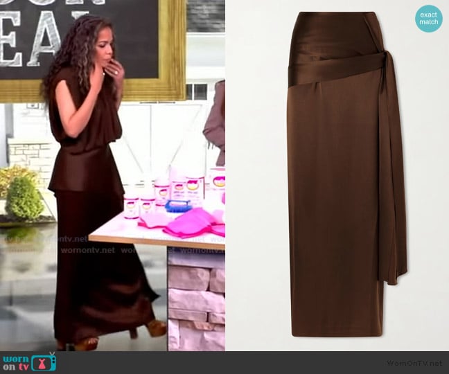 Heirlome Mila silk maxi skirt worn by Sunny Hostin on The View