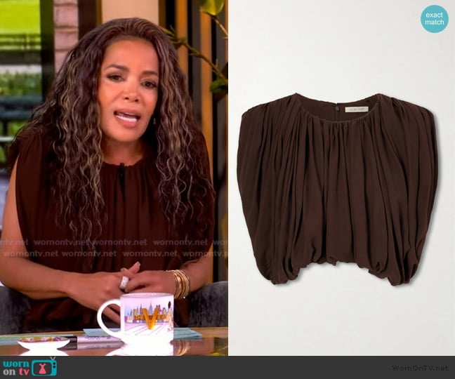 Heirlome Renata silk cropped top worn by Sunny Hostin on The View