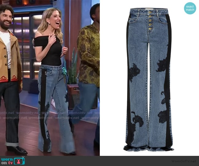 Hellessy Zion Jeans worn by Caissie Levy on The Kelly Clarkson Show