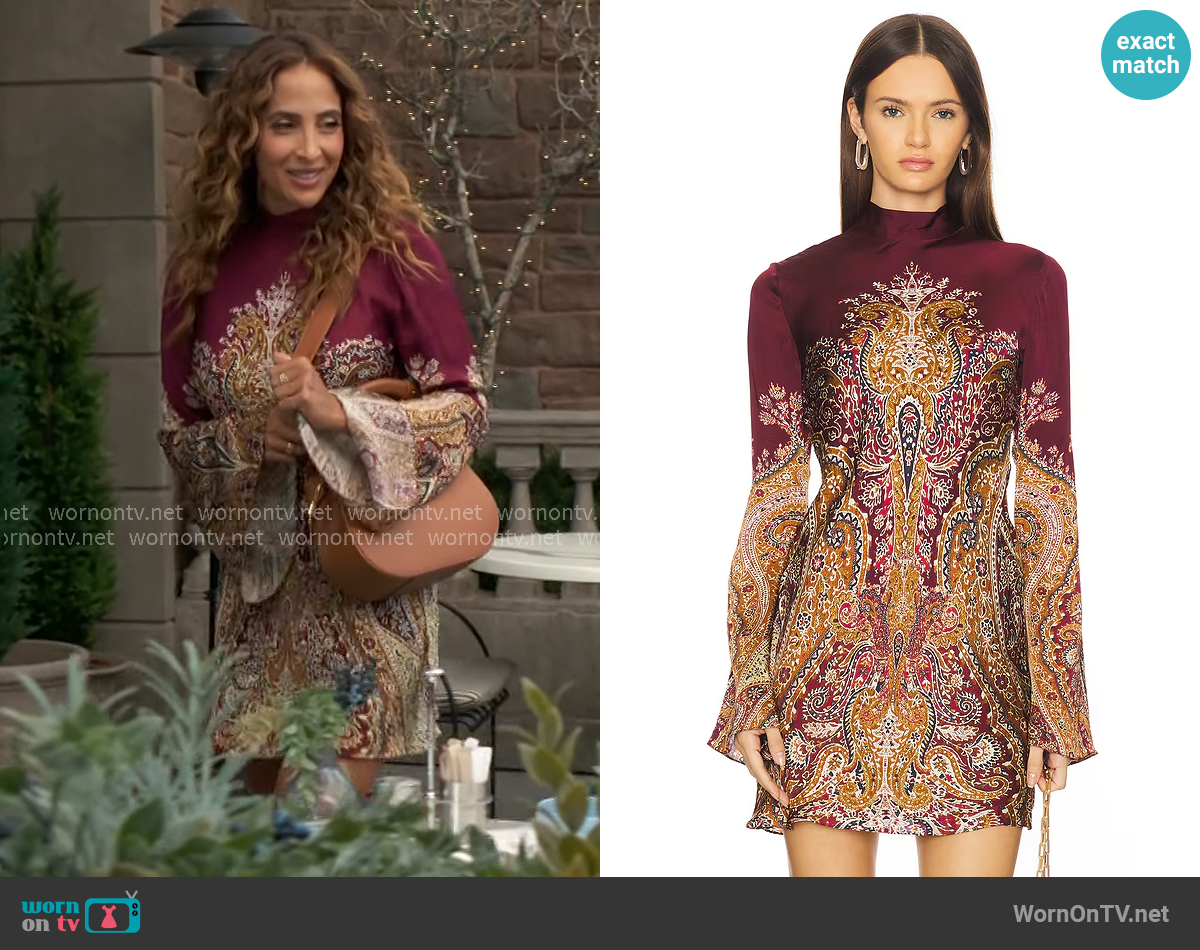 Hemant and Nandita Mini Dress in Burgundy worn by Lily Winters (Christel Khalil) on The Young and the Restless
