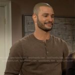Holden’s brown henley sweater on The Young and the Restless