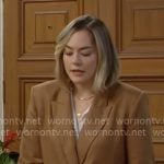 Hope's camel suit on The Bold and the Beautiful