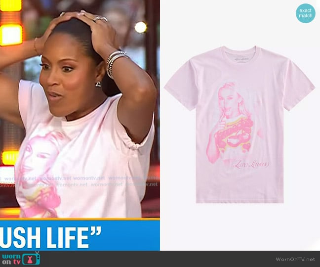 Hot Topic Zara Larsson Midnight Sun Portrait T-Shirt worn by Sheinelle Jones on Today