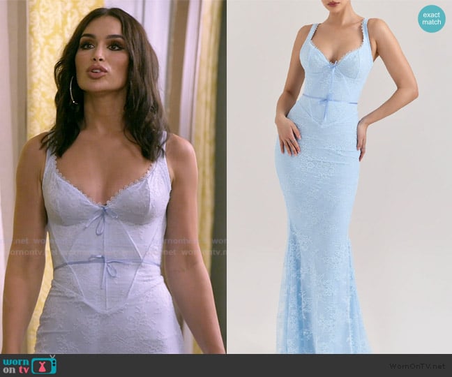 House of CB Sara Lace Mermaid Gown worn by Ashley Iaconetti on The Real Housewives of Rhode Island