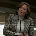 Angie’s checked blazer and stripe sweater on Will Trent