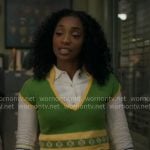Faith’s white shirt and green knit top on Will Trent