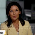 Meg Oliver’s yellow tweed short sleeve jacket on CBS Mornings