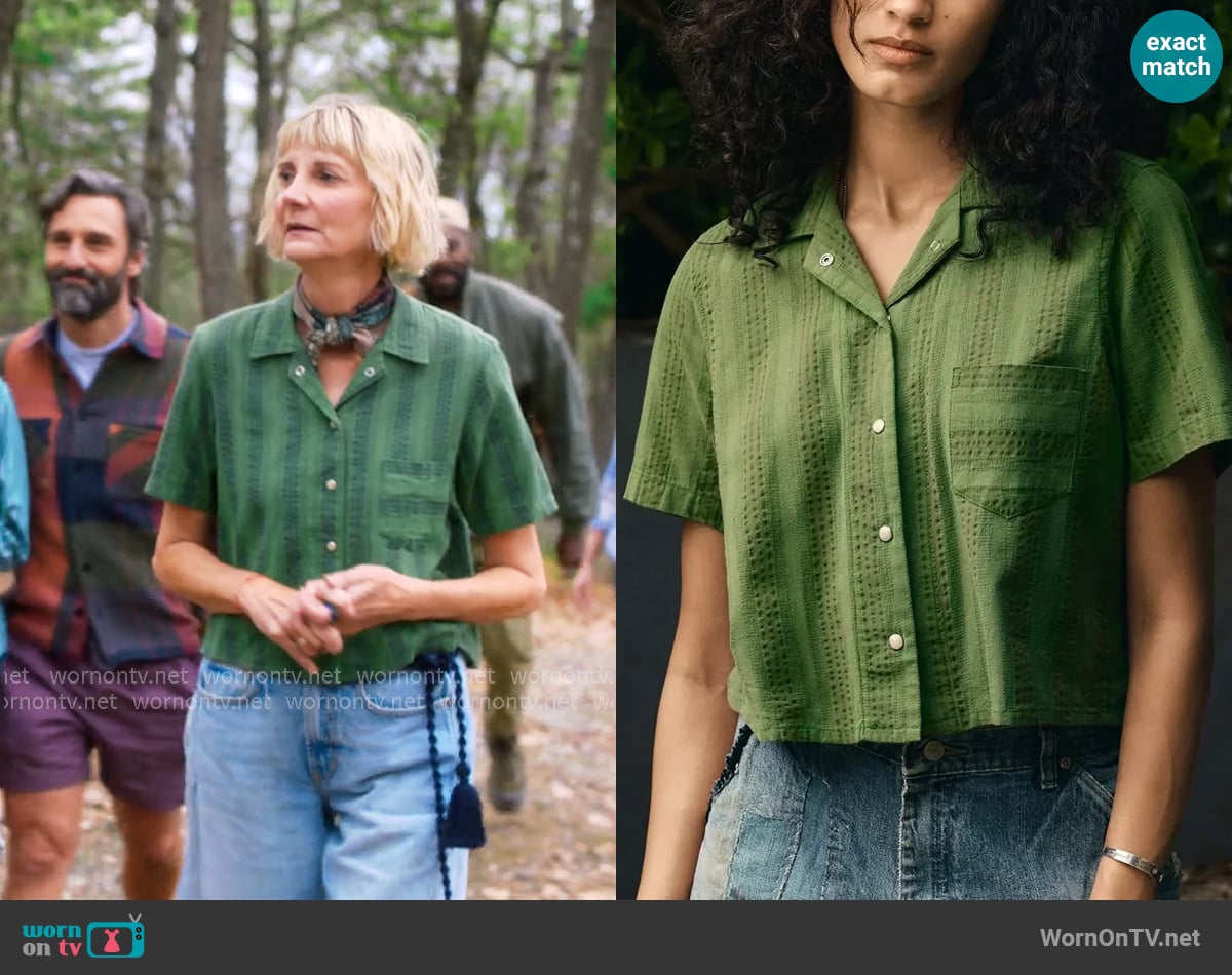 Imogene + Willie x Richter Goods Jacquard Stripe Pearl Snap Shirt worn by Anne (Kerri Kenney) on The Four Seasons