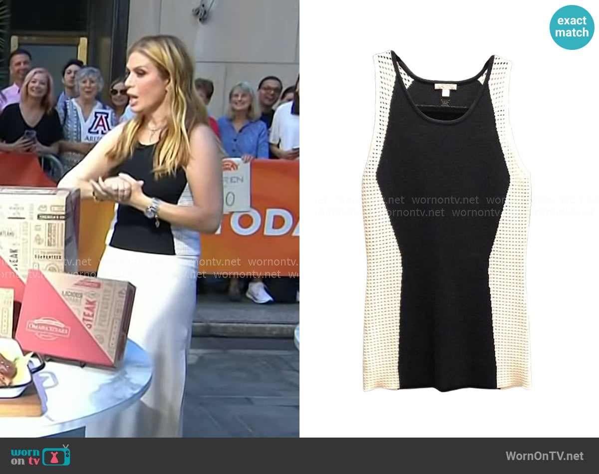 Intermix Knit Mesh Tank worn by Jill Martin on Today